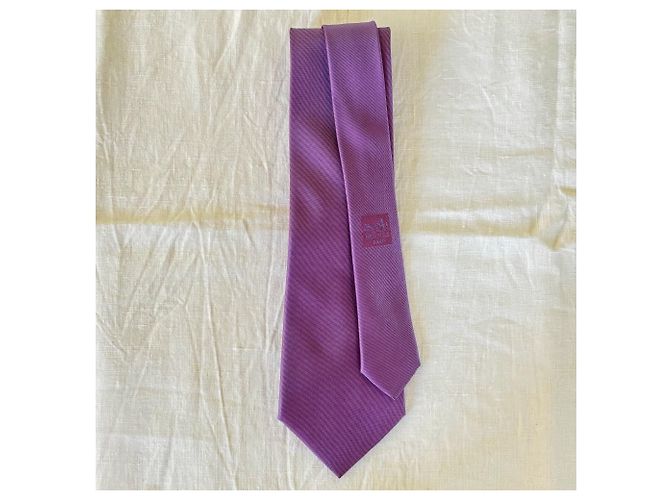 Cravatta in seta tessuta Hermès Paris - Viola Porpora - vista 4