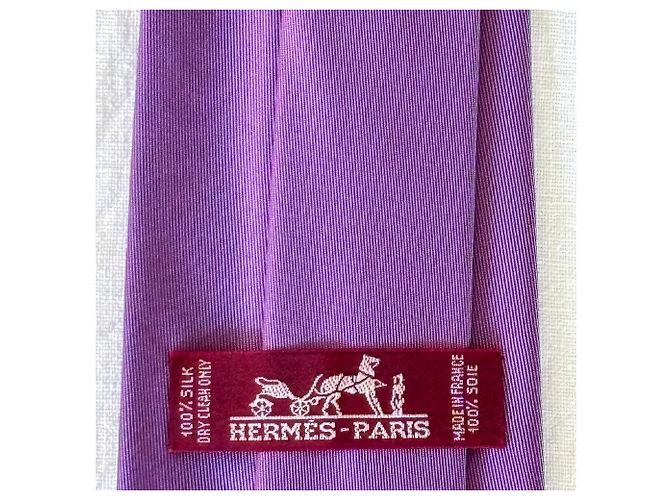Cravatta in seta tessuta Hermès Paris - Viola Porpora - vista 5