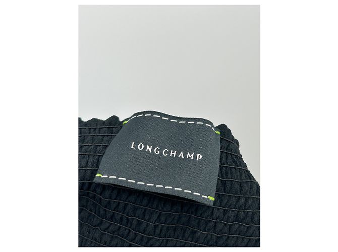 Longchamp Schwarzes langes Seidenkleid - Ansicht 5