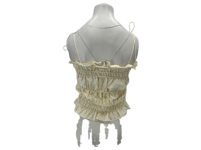 Autre Marque Top in seta beige Taglia S - vista 2