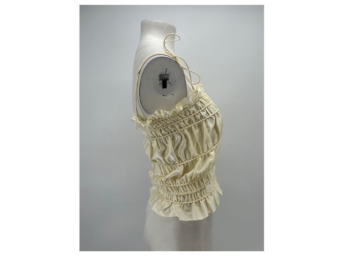 Autre Marque Top in seta beige Taglia S - vista 3