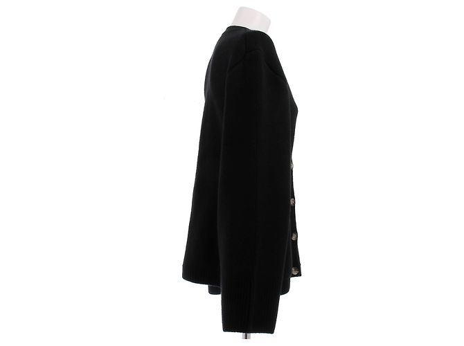 Khaite Schmal geschnittener schwarzer Cardigan aus Kaschmir - Ansicht 3