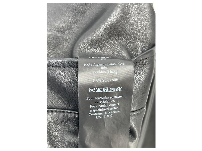 Gabardina de cuero negra Yves Salomon - vista 6