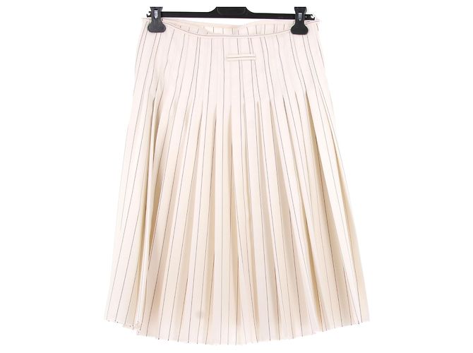 Kilt a righe bianche Jean Paul Gaultier Bianco - vista 2