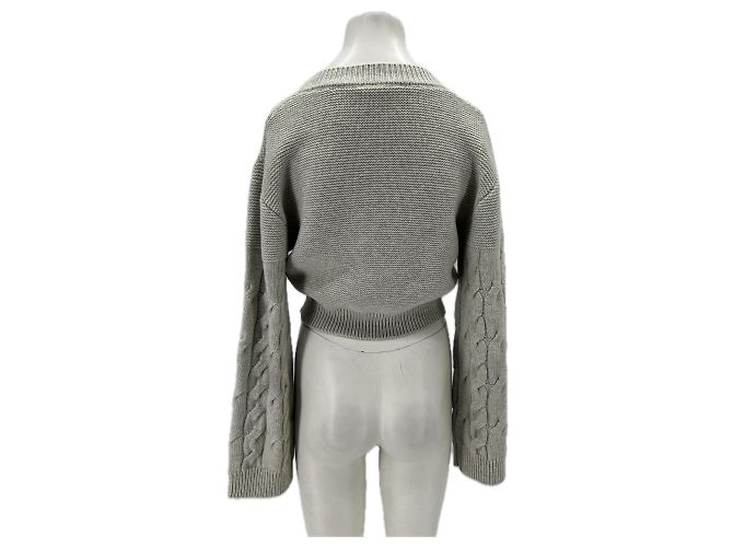 Autre Marque Pull ATTIRE en laine gris col V Taille S - vue 2