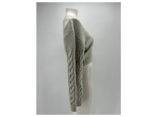 Autre Marque Pull ATTIRE en laine gris col V Taille S - vue 3