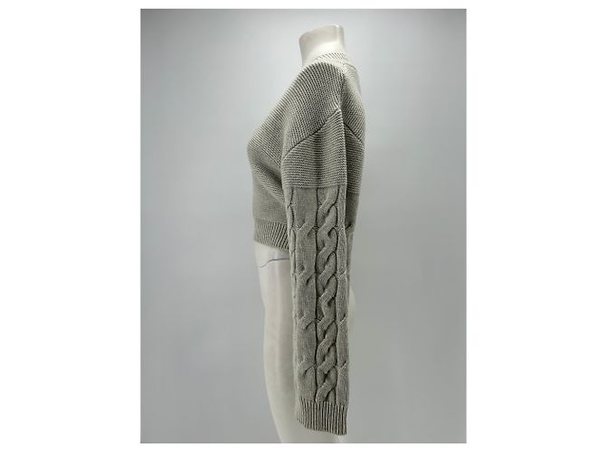 Autre Marque Pull ATTIRE en laine gris col V Taille S - vue 4