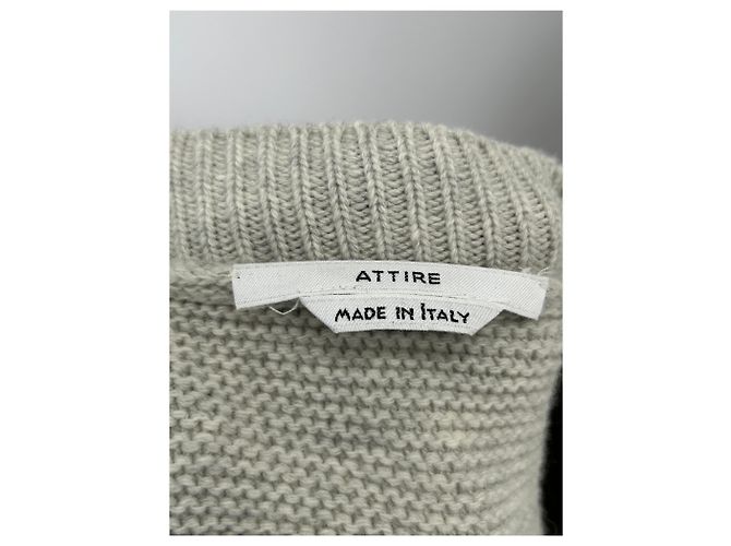 Autre Marque Pull ATTIRE en laine gris col V Taille S - vue 5