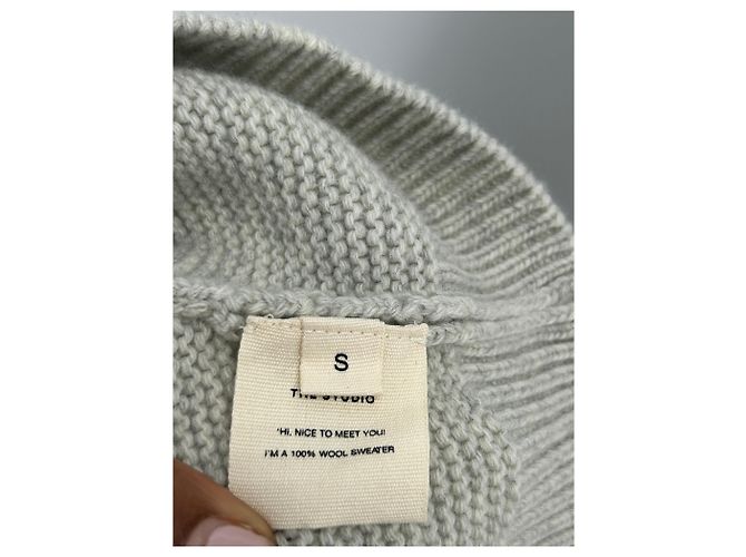 Autre Marque Pull ATTIRE en laine gris col V Taille S - vue 6