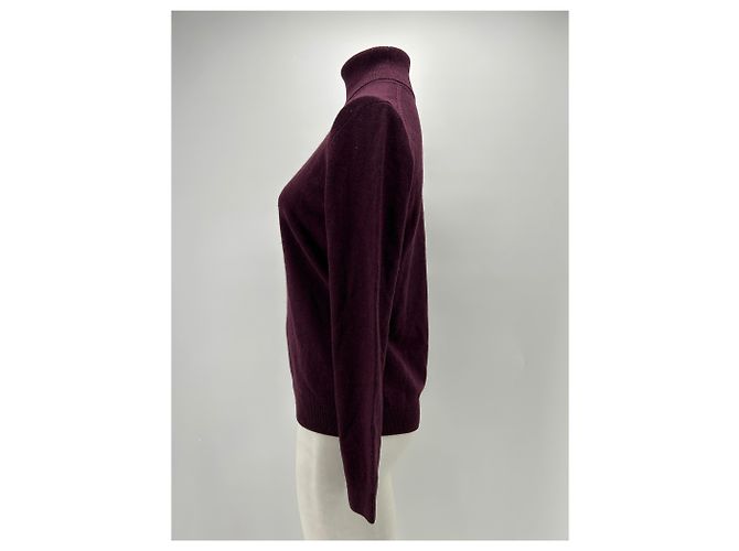 Eric Bompard Jersey de cuello alto de cachemira granate M Burdeos - vista 4