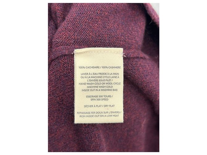 Eric Bompard Jersey de cuello alto de cachemira granate M Burdeos - vista 6