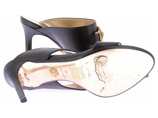 Versace Schwarze Absatz-Mules "Medusa Tribute" - Ansicht 7