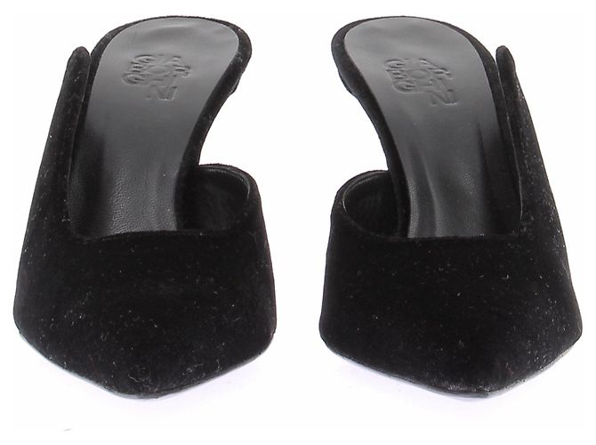 Autre Marque Mules mit Absatz aus schwarzem Wildleder - Ansicht 2