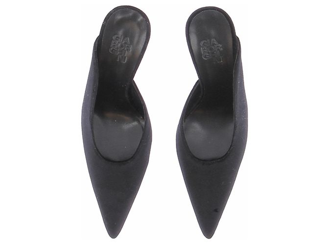 Autre Marque Mules mit Absatz aus schwarzem Wildleder - Ansicht 6