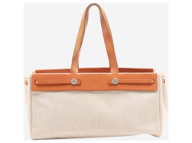Hermès Cabas Herbag vintage neutro 2002 - vista 2