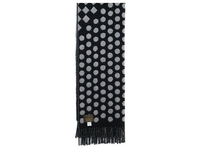 Chal de lana y cachemira Louis Vuitton Castaño Negro - vista 5