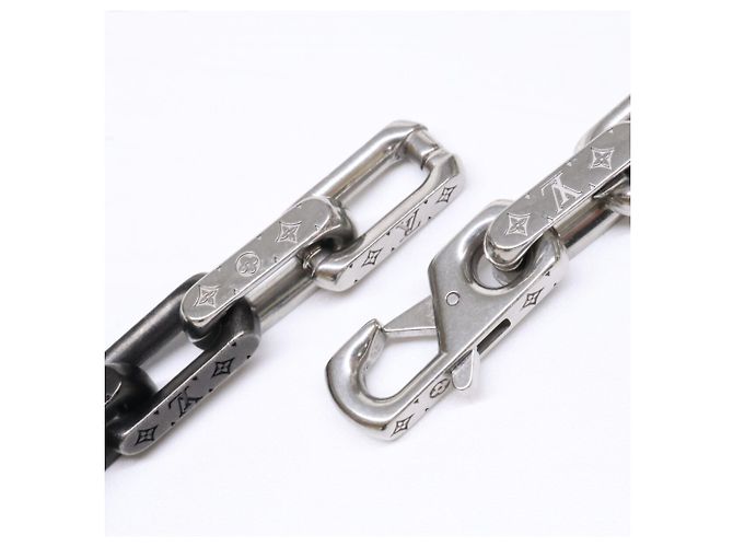 Louis Vuitton M00677 Collana a catena Monogram Nero Argento - vista 5