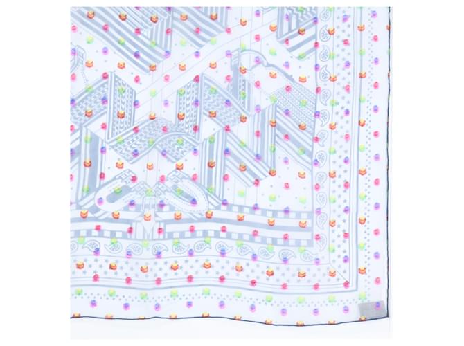 Hermès Pañuelo de seda Hermes Zigzag Sangles Azul Multicolor - vista 5