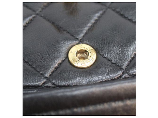 Timeless Borsa a Spalla Chanel Lambskin Double Flap Nero - vista 11
