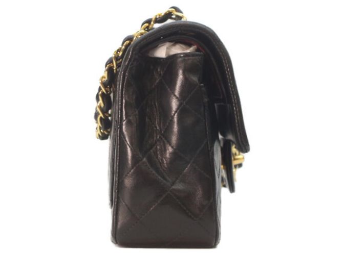 Timeless Borsa a Spalla Chanel Lambskin Double Flap Nero - vista 4