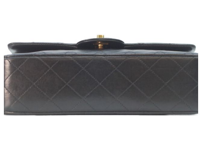Timeless Borsa a Spalla Chanel Lambskin Double Flap Nero - vista 5