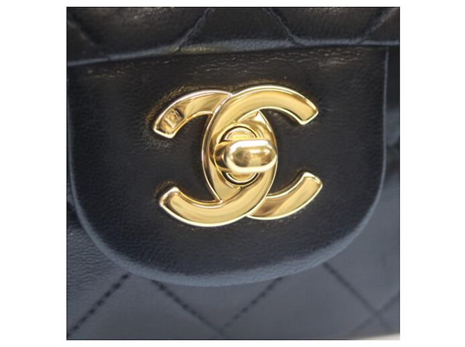 Timeless Borsa a Spalla Chanel Lambskin Double Flap Nero - vista 6