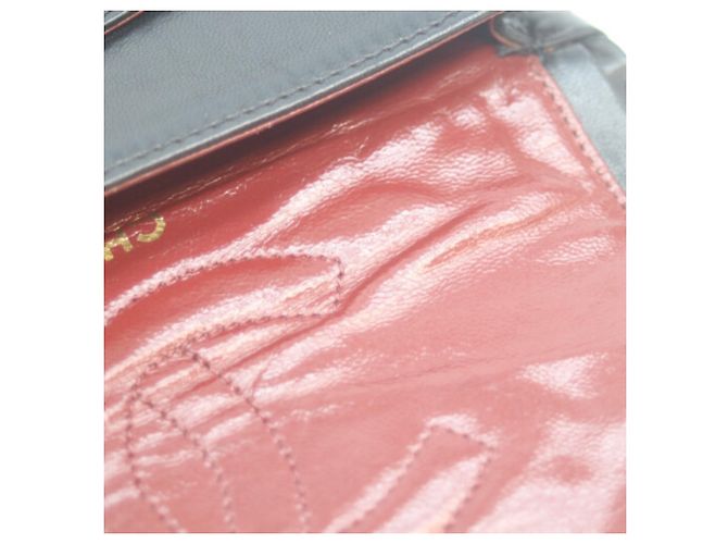 Borsa a Spalla Chanel Lambskin Double Flap Mini Matelassé Nero - vista 10
