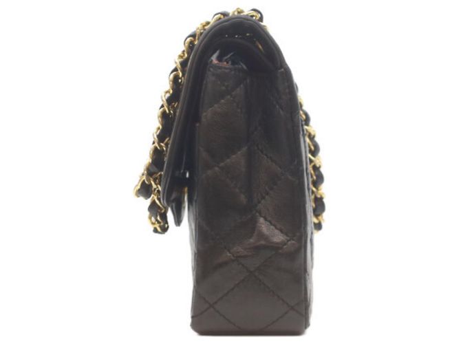 Borsa a Spalla Chanel Lambskin Double Flap Mini Matelassé Nero - vista 2