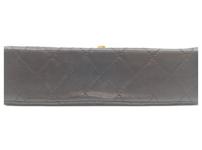 Borsa a Spalla Chanel Lambskin Double Flap Mini Matelassé Nero - vista 5