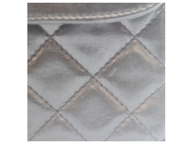Borsa a Spalla Chanel Lambskin Double Flap Mini Matelassé Nero - vista 7