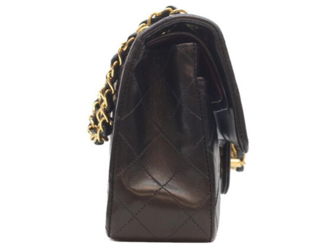 Borsa a Spalla Chanel Lambskin Double Flap Nero - vista 4