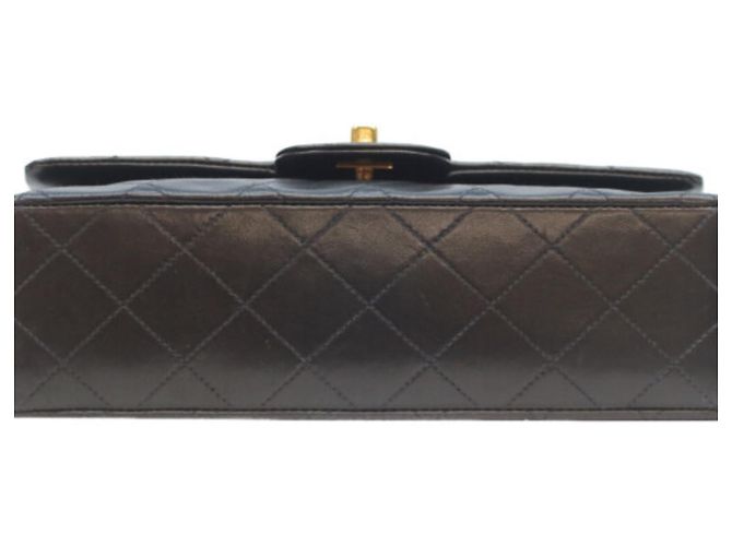 Borsa a Spalla Chanel Lambskin Double Flap Nero - vista 5
