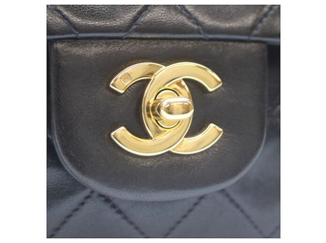 Borsa a Spalla Chanel Lambskin Double Flap Nero - vista 6