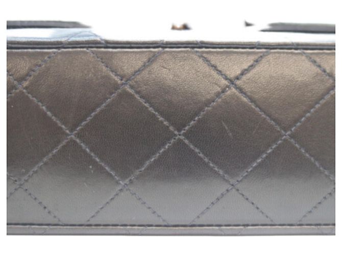 Borsa a Spalla Chanel Lambskin Double Flap Nero - vista 7
