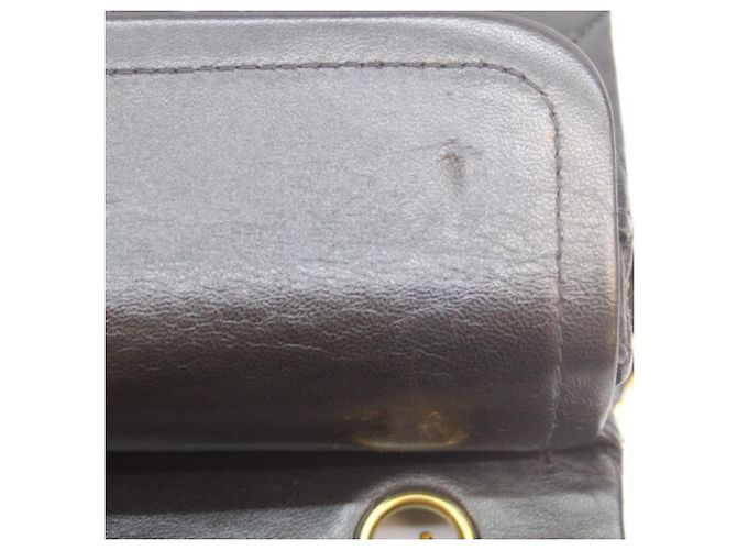 Borsa a Spalla Chanel Lambskin Double Flap Nero - vista 9