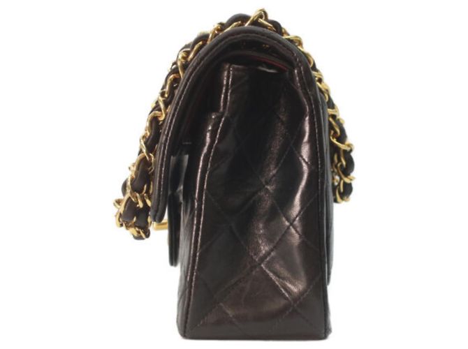 Borsa a tracolla Chanel A01113 in agnello Double Flap Nero - vista 2