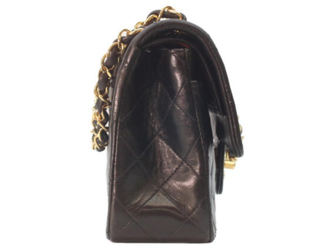 Borsa a tracolla Chanel A01113 in agnello Double Flap Nero - vista 4