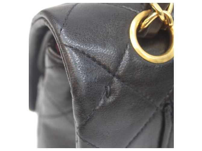 Borsa a tracolla Chanel A01113 in agnello Double Flap Nero - vista 8