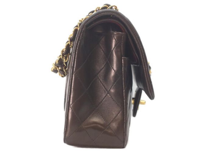 Chanel A01112 Borsa a tracolla Double Flap Matelassé in agnello 25 Nero - vista 4