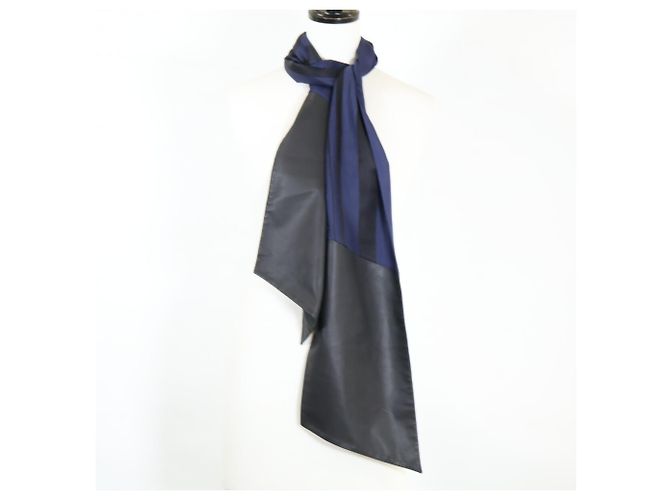 Trim Hermès HERMES Maxi Twilly Schal in Navy und Schwarz Marineblau - Ansicht 6