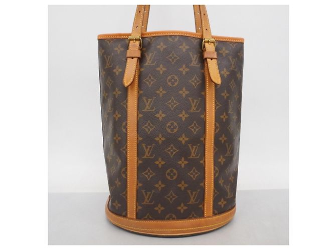 Borsa Tote Louis Vuitton Monogram Bucket GM Marrone - vista 14