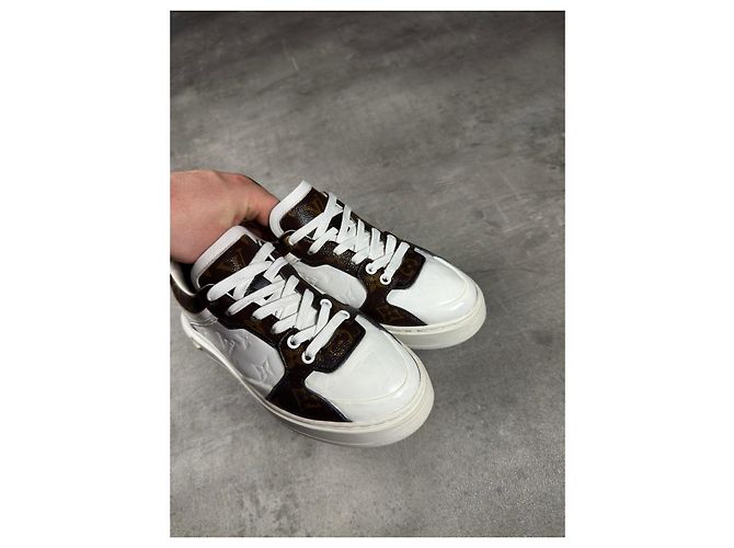 Louis Vuitton Sneaker Low-Top Monogram Marrone Bianco - vista 4