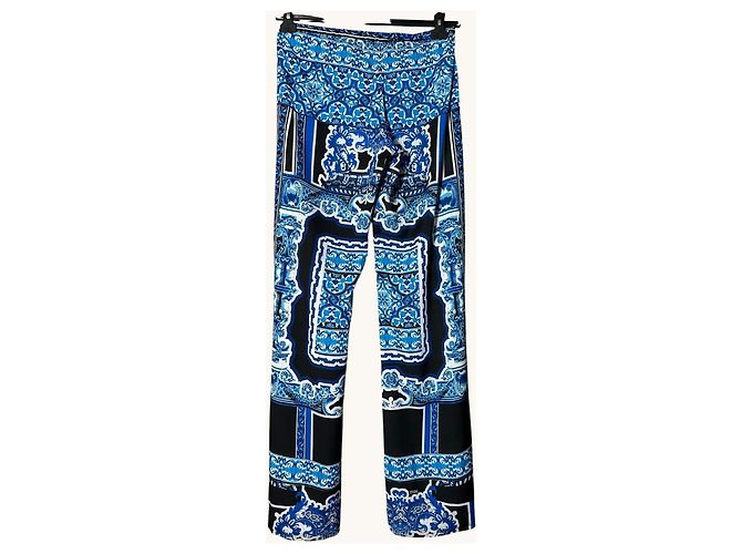 Hale Bob Pantalones de Pierna Ancha Estampado Azul Negro Blanco - vista 2