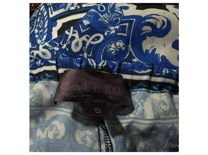 Hale Bob Pantalones de Pierna Ancha Estampado Azul Negro Blanco - vista 3