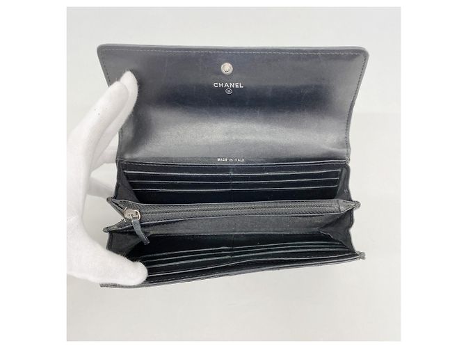 Chanel Boy Long Wallet aus schwarzem Lammleder - Ansicht 3