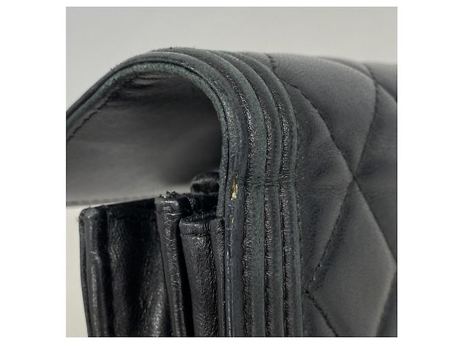 Chanel Boy Long Wallet aus schwarzem Lammleder - Ansicht 5
