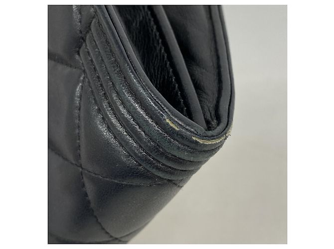 Chanel Boy Long Wallet aus schwarzem Lammleder - Ansicht 6