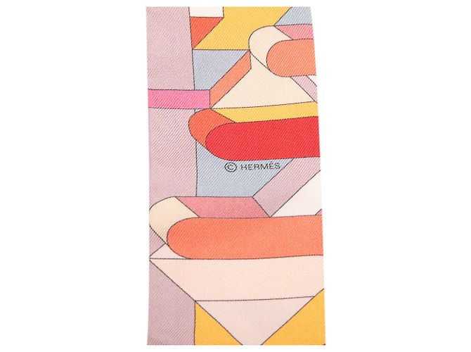 Hermès Pink Perspective Cavaliere Seidentuch Twilly - Ansicht 4
