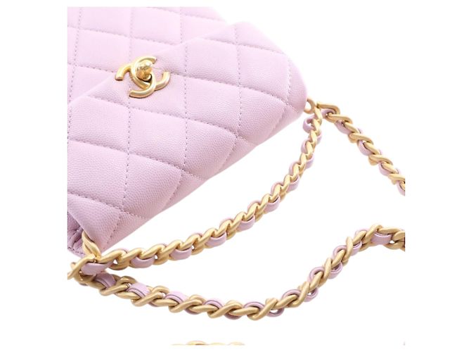 Borsa Chanel Purple Mini Quilted Caviar 31 Rue Cambon Top Handle Porpora - vista 13