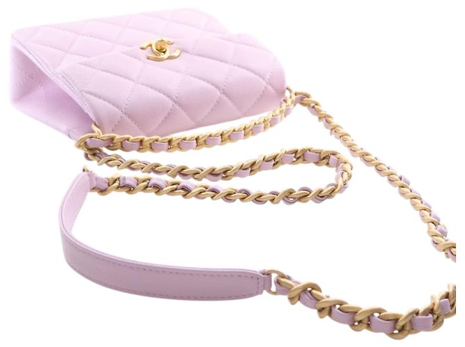 Borsa Chanel Purple Mini Quilted Caviar 31 Rue Cambon Top Handle Porpora - vista 14